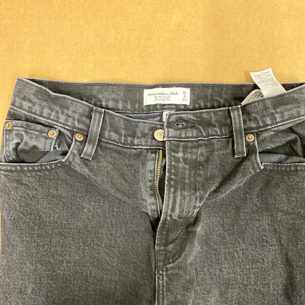 Abercrombie & Fitch The 90s Straight Ultra High Rise Jeans Black 29 8S B17